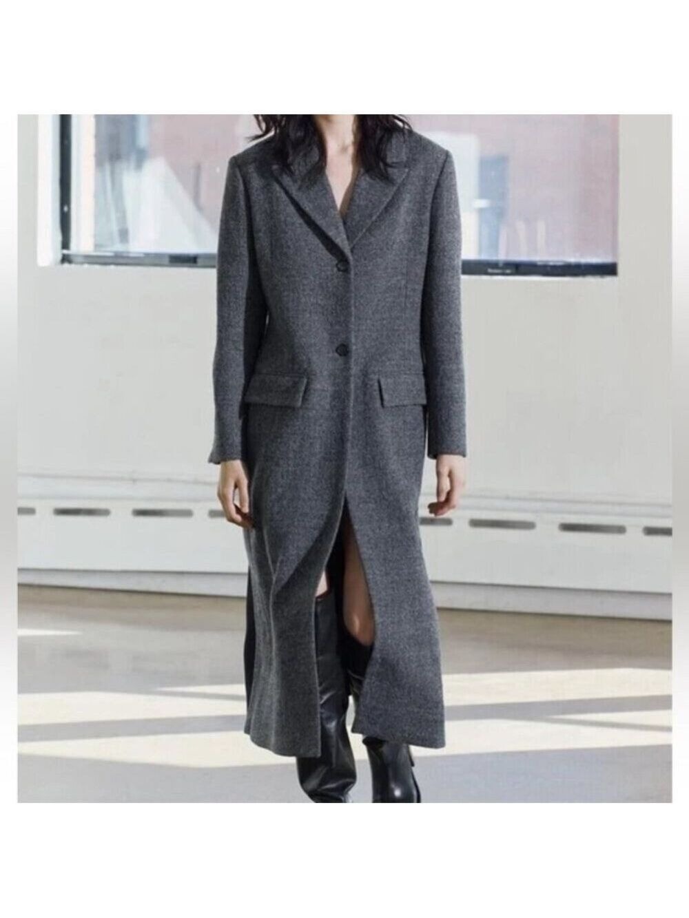 ZARA WOMAN ZW COLLECTION Combined Wool Coat - Picture 2 of 13